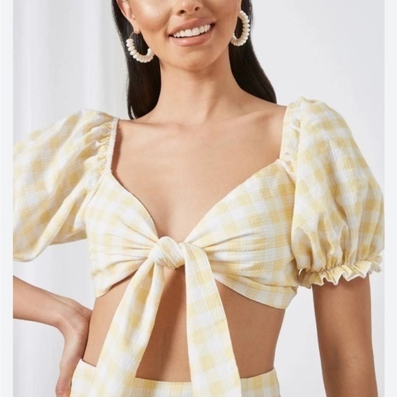 NWOT Charlie Holiday Ivy Top in Yellow Gingham in size 4 - Picture 1 of 11